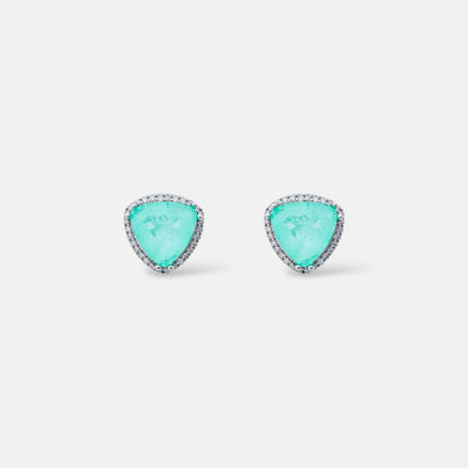 Sterling silver tourmaline zirconia earrings