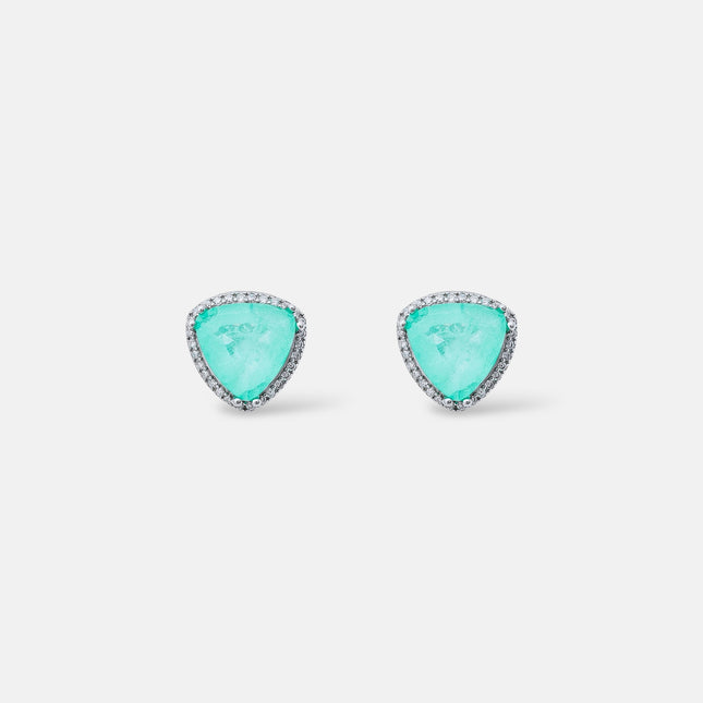 Sterling silver tourmaline zirconia earrings