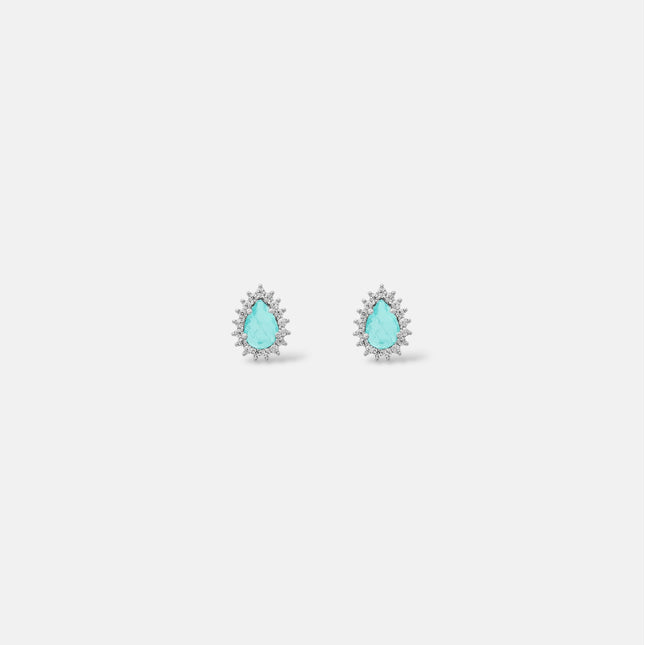 Sterling silver drop zirconia earrings