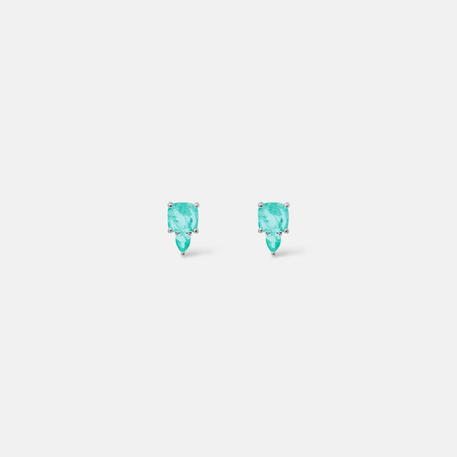 Sterling silver geometric tourmaline earrings