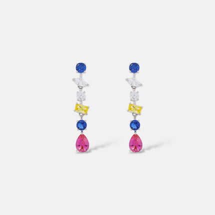 Sterling silver colourful zirconia earrings