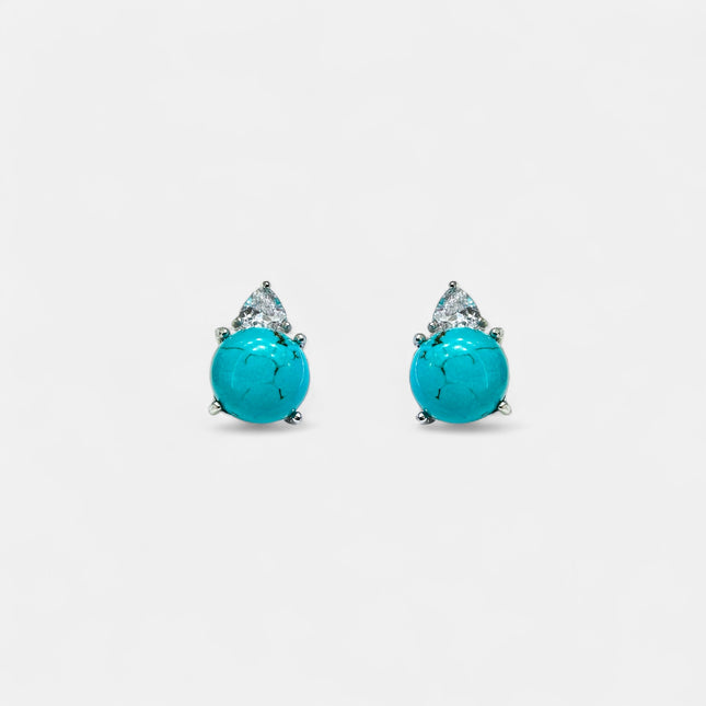 Sterling silver reconstituted turquoise earring