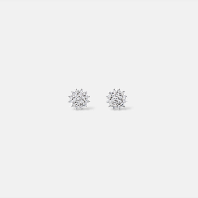 Sterling silver round zirconia earrings