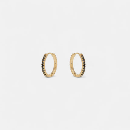 Colourful zirconia studded hoop earrings