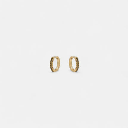 Colourful zirconia studded hoop earrings