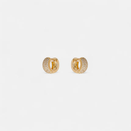Sterling silver hoop zirconia earrings