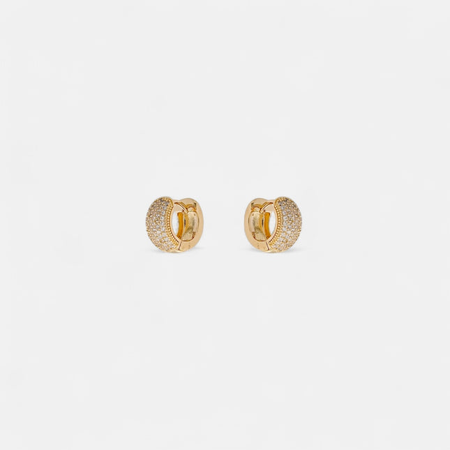 Sterling silver hoop zirconia earrings
