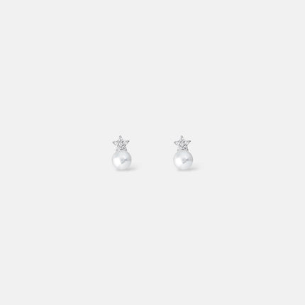 Sterling silver star eland pearls earrings
