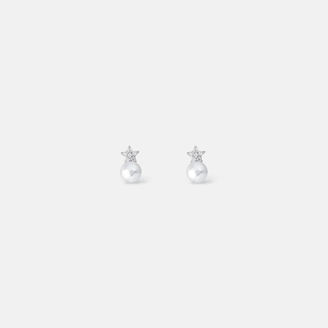 Sterling silver star eland pearls earrings