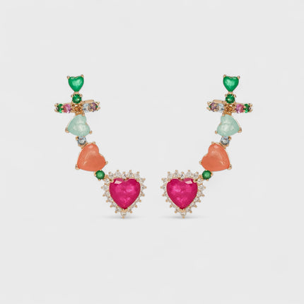 Ear cuff colourful earrings