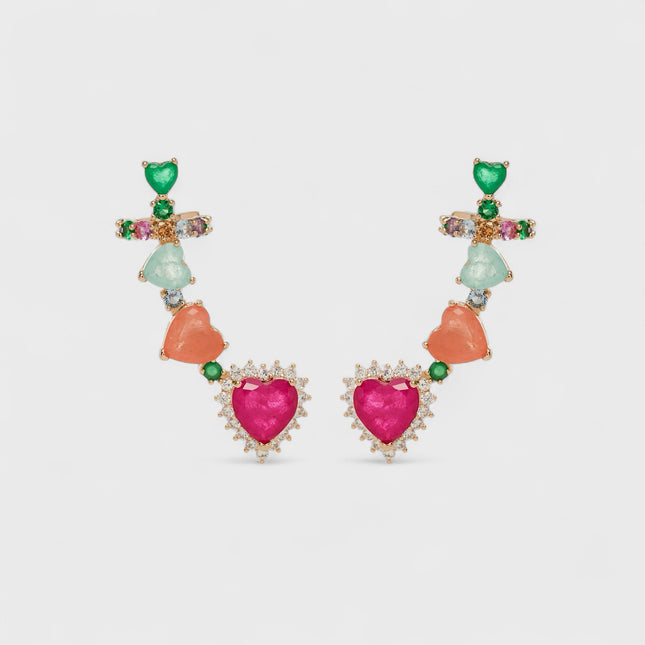 Ear cuff colourful earrings