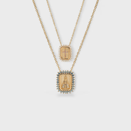 Scapular zirconia necklace