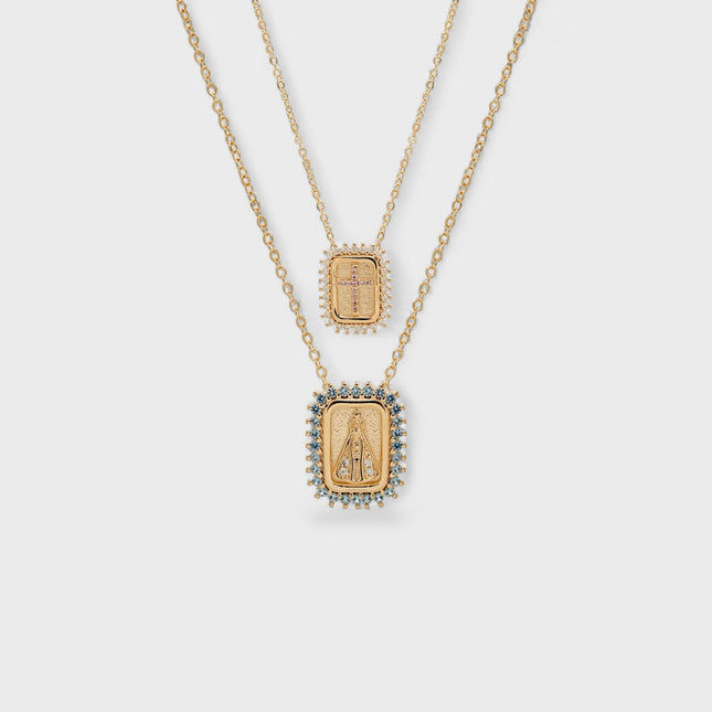 Scapular zirconia necklace
