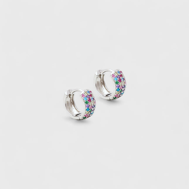 Sterling Silver Hoop zirconia