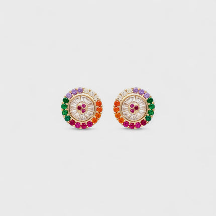 Colourful zirconia earrings