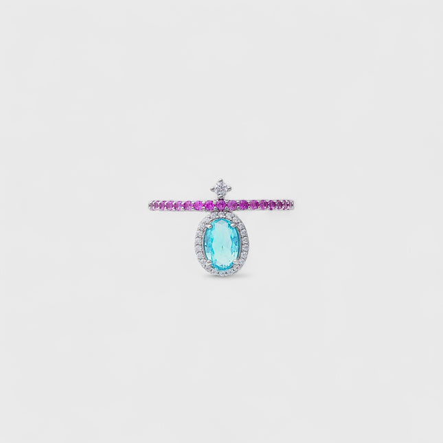 Sterling Silver Tourmaline pink ring