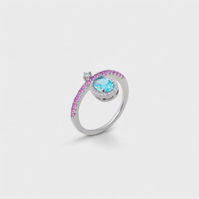 Sterling Silver Tourmaline pink ring