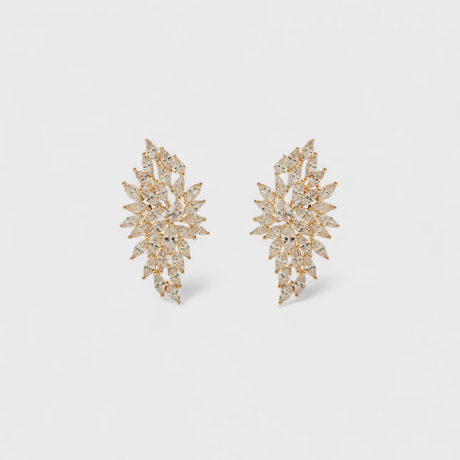 Ear cuff zirconia earrings