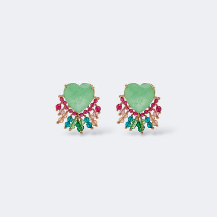Tourmaline fusion Heart earrings