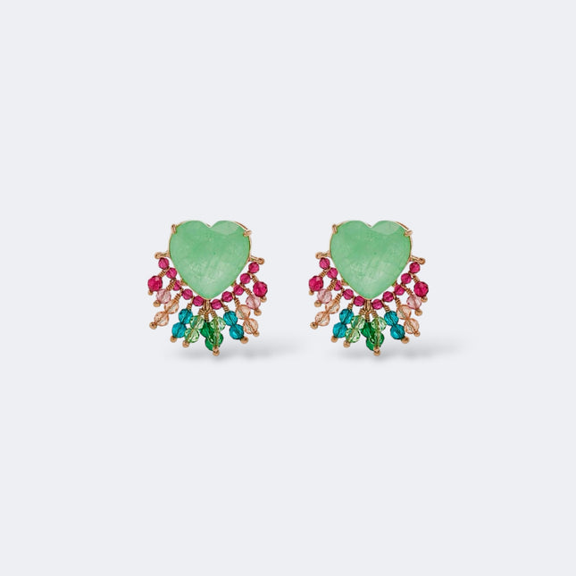 Tourmaline fusion Heart earrings