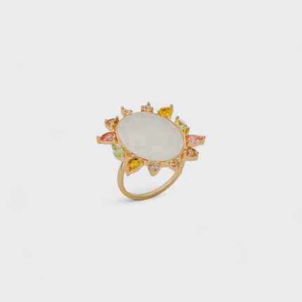 Mother of pearls colourful ring