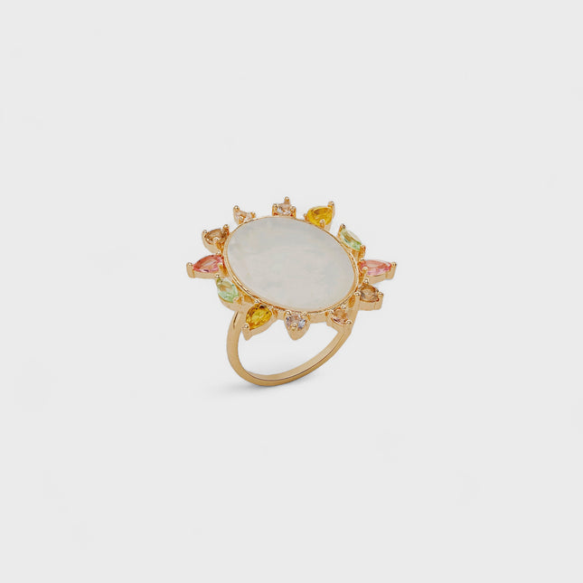 Mother of pearls colourful ring