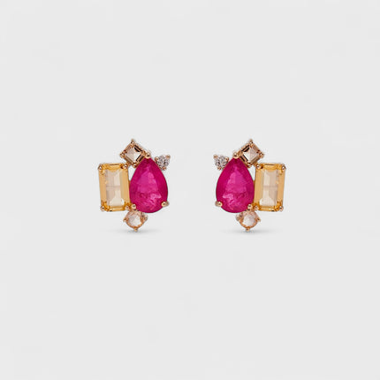 Crystal colourful earrings