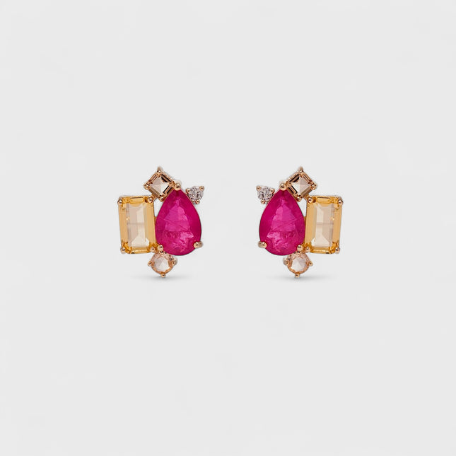 Crystal colourful earrings