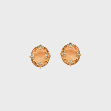 Oval champagne crystal earrings