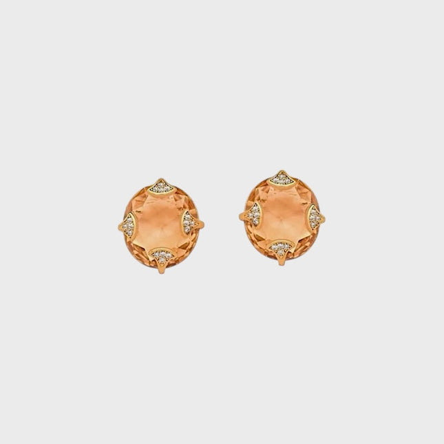 Oval champagne crystal earrings