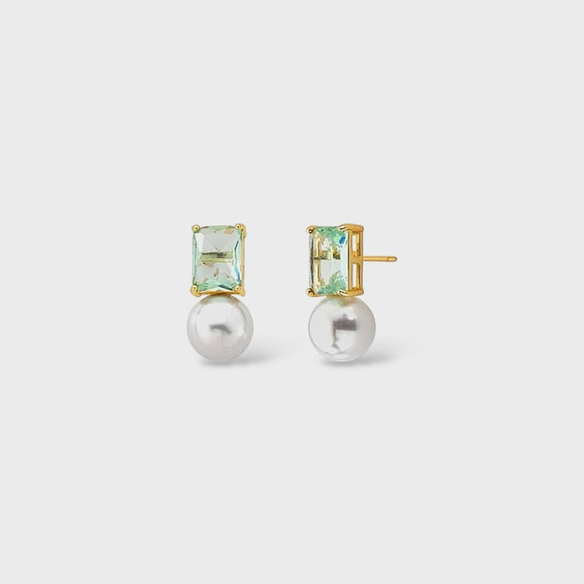 Square pearls earrings