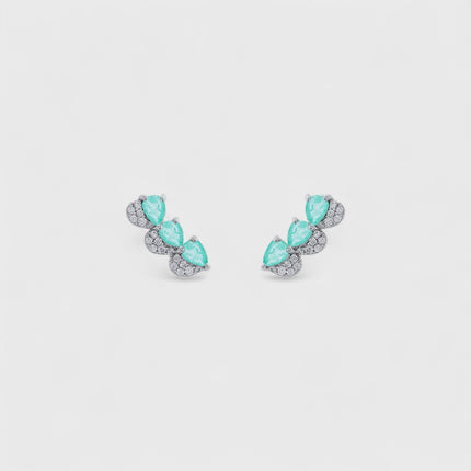 Sterling silver ear cuff tourmaline earrings