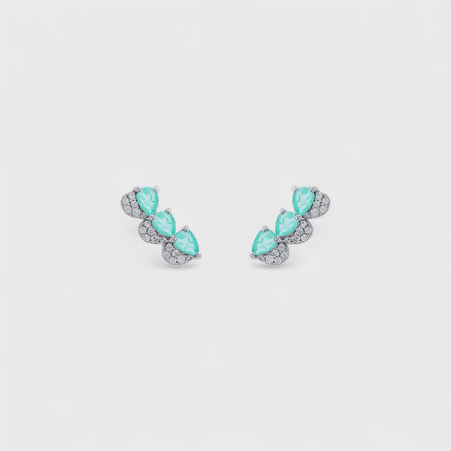 Sterling silver ear cuff tourmaline earrings