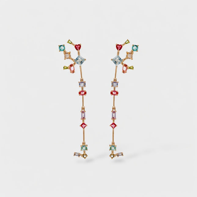 Colourful crystal earrings
