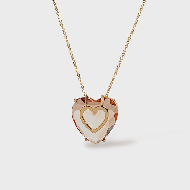Heart crystal necklace