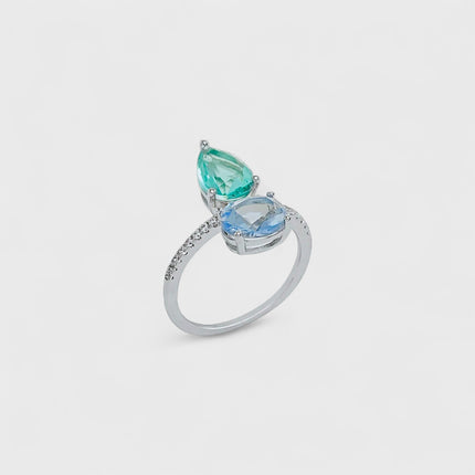 Drop crystal ring