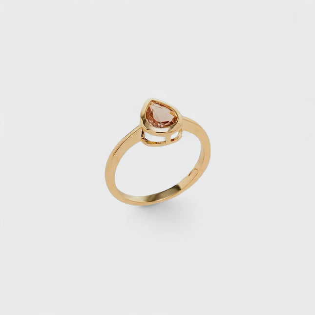 Drop crystal ring