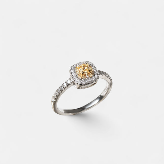 Sterling silver square citrine ring