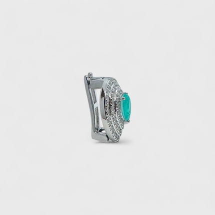 Drop fusion tourmaline and zirconia charm