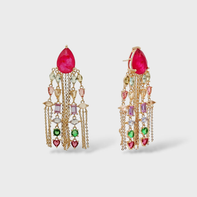 Crystal colourful earrings