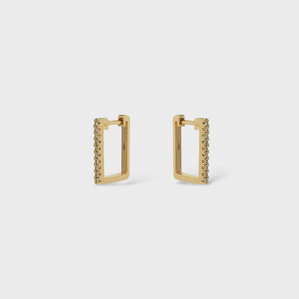 rectangle zirconia earrings