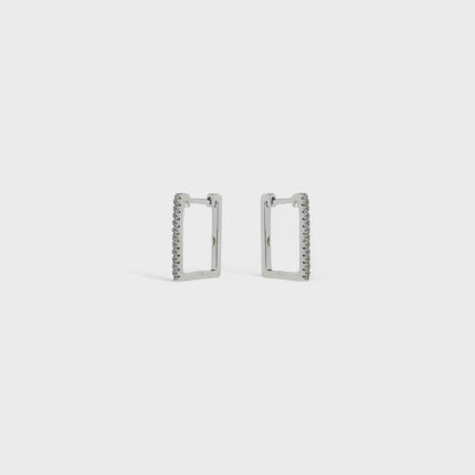 rectangle zirconia earrings