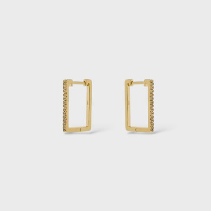 rectangle zirconia earrings