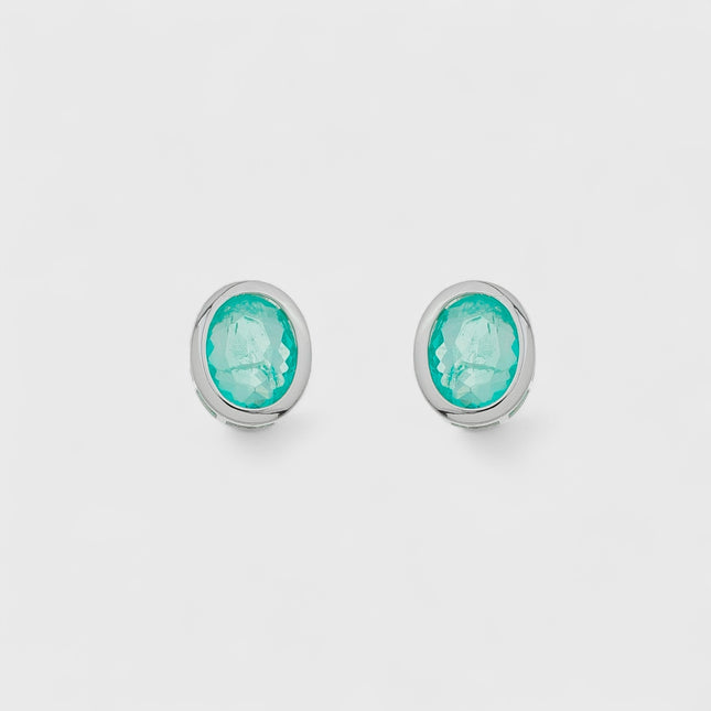 Sterling silver round tourmaline earrings