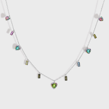 Dangling colourful necklace