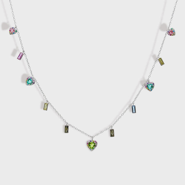 Dangling colourful necklace