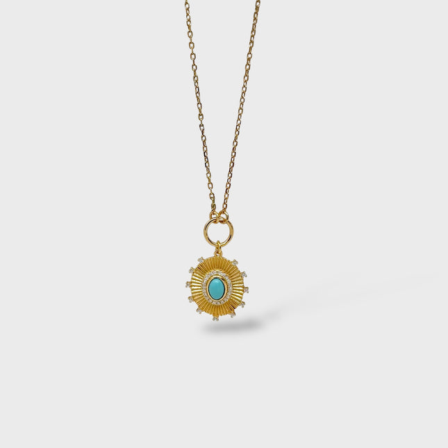 Turquoise medal necklace