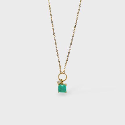 Tourmaline square necklace