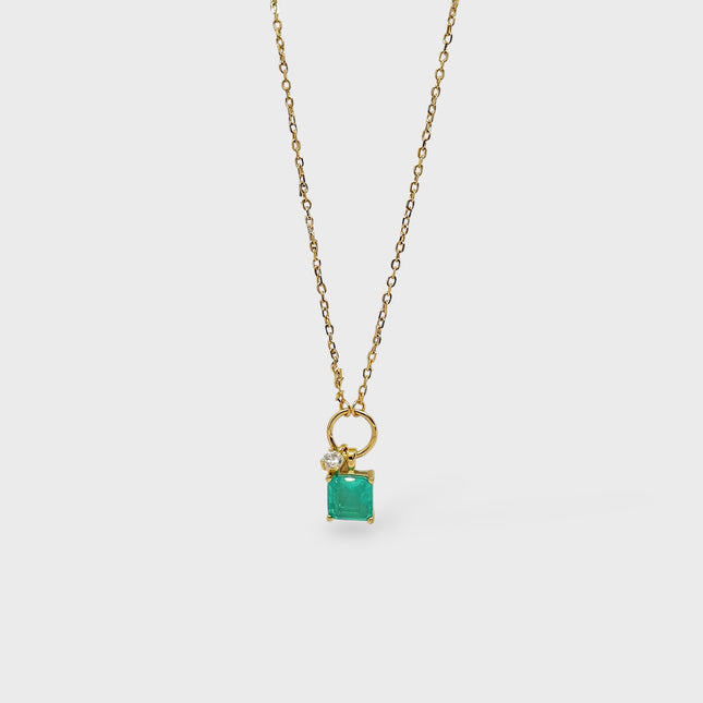 Tourmaline square necklace