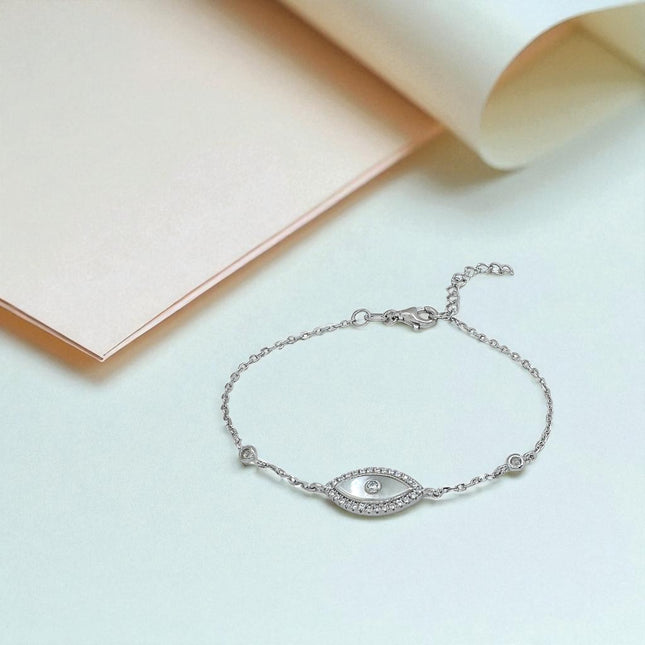 Mother of pearl devil eye bracelet